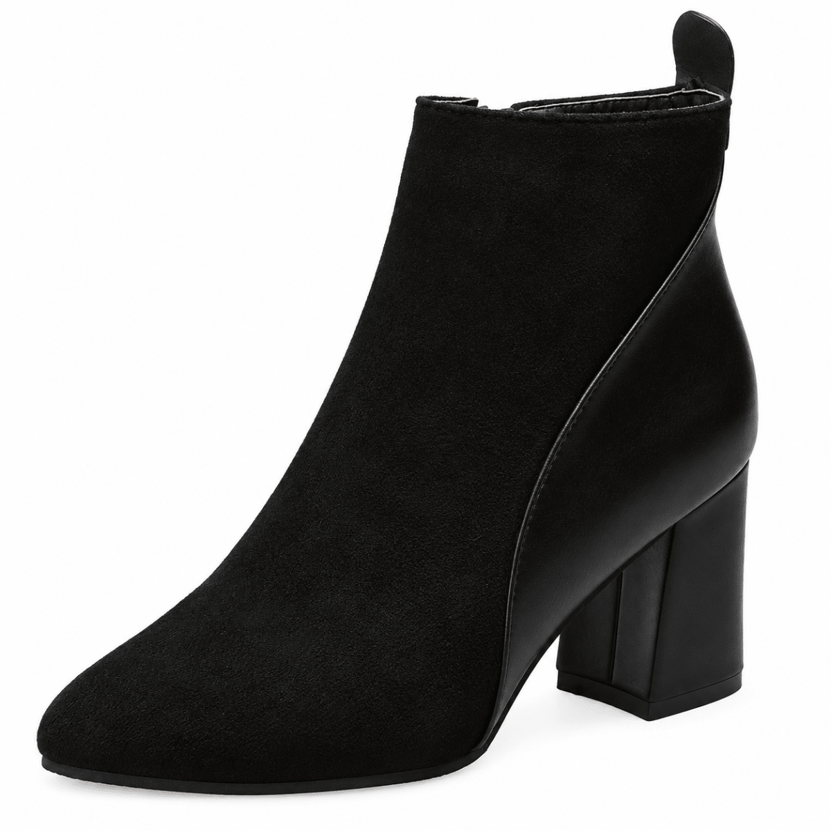 Enna – Orthopädische Winter Stiefeletten Damen mit Blockabsatz – Bequeme Chelsea Boots in Wildleder-Optik Stiefeletten