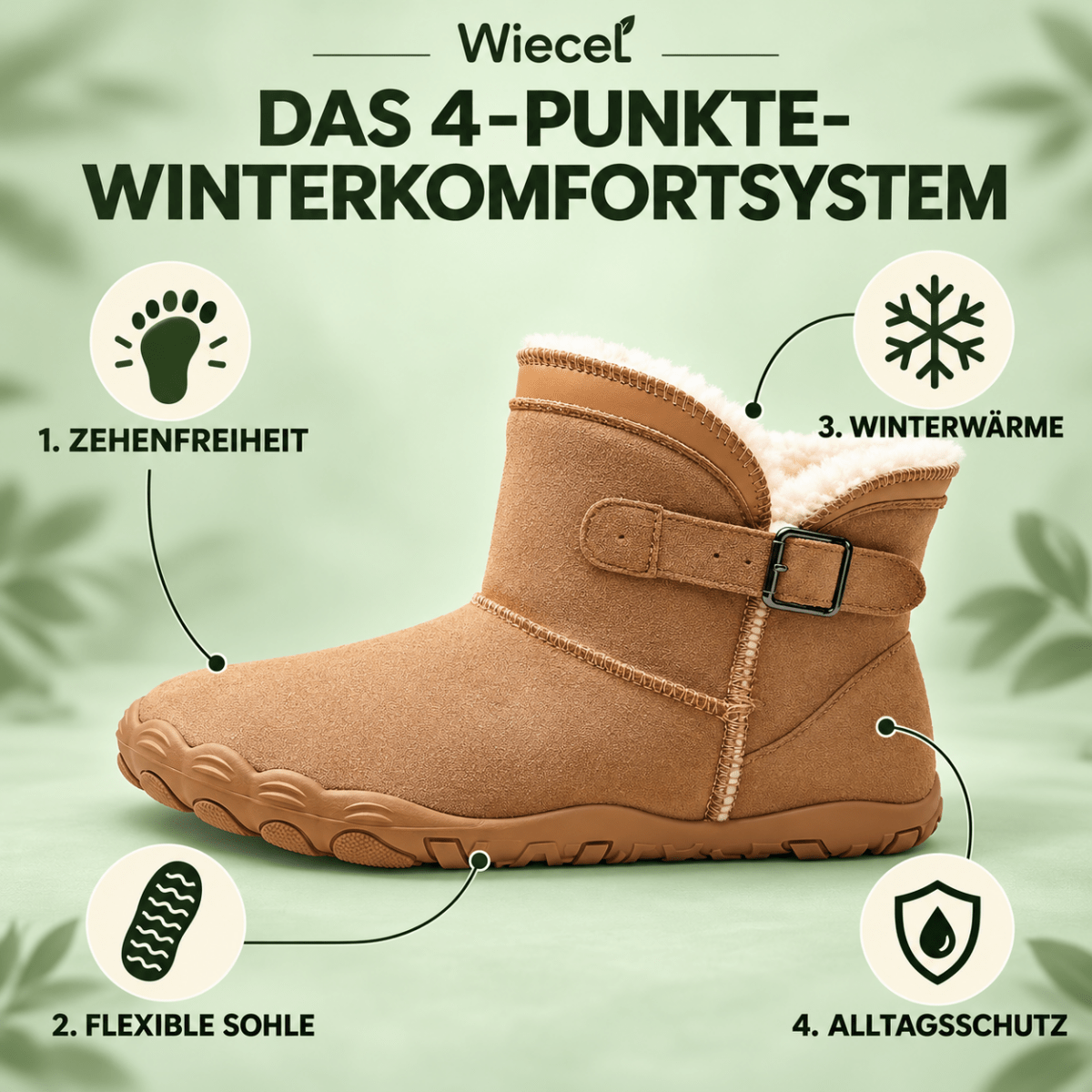 Hyggo – Gefütterte Barfuß-Winterstiefel mit breiter Zehenbox – Wasserdicht Barfußschuhe