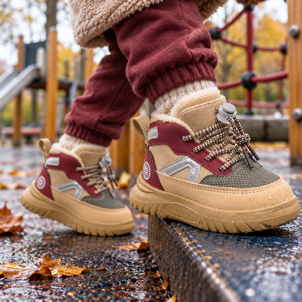 Juri – Orthopädische Kinder Schneestiefel gefüttert – Warme Winter-Sneaker mit Schnellschnürung & rutschfester Sohle Kinderschuhe