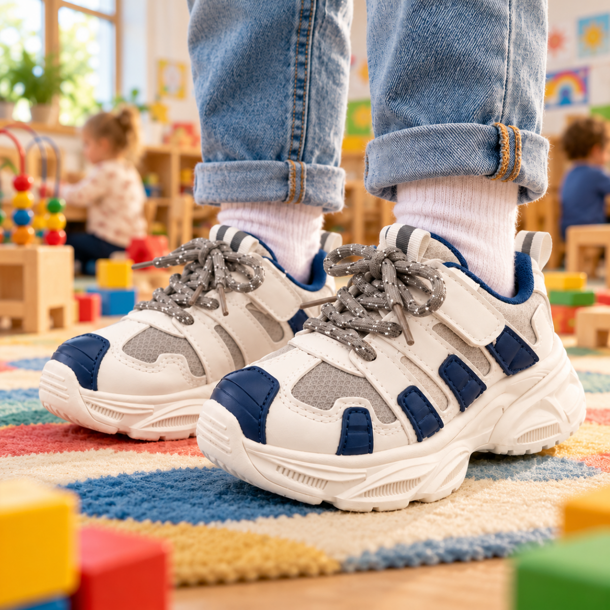 Kiko – Orthopädische Kinder Sneaker atmungsaktiv – Leichte Kinderschuhe mit Klettverschluss & rutschfester Sohle Kinderschuhe