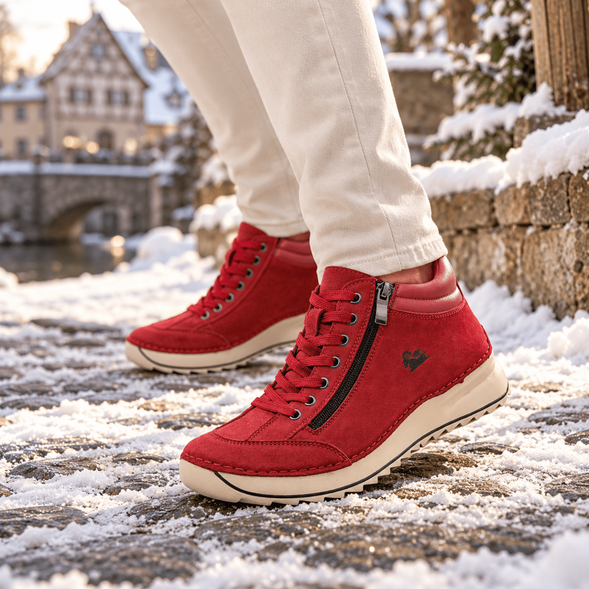 Lunea – Handgenähte Winter-Barfußschuhe mit Reißverschluss für Damen Barfußschuhe
