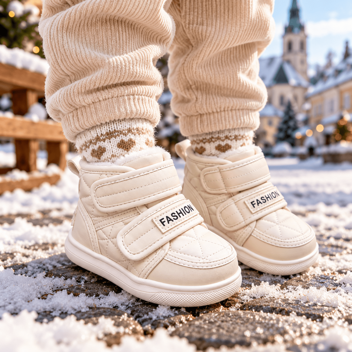 Nuki – Orthopädische Kinder Winterstiefel wasserdicht – Gefütterte Schneestiefel mit Doppel-Klettverschluss & rutschfester Sohle Kinderschuhe