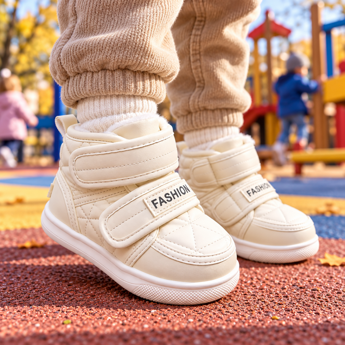 Nuki – Orthopädische Kinder Winterstiefel wasserdicht – Gefütterte Schneestiefel mit Doppel-Klettverschluss & rutschfester Sohle Kinderschuhe