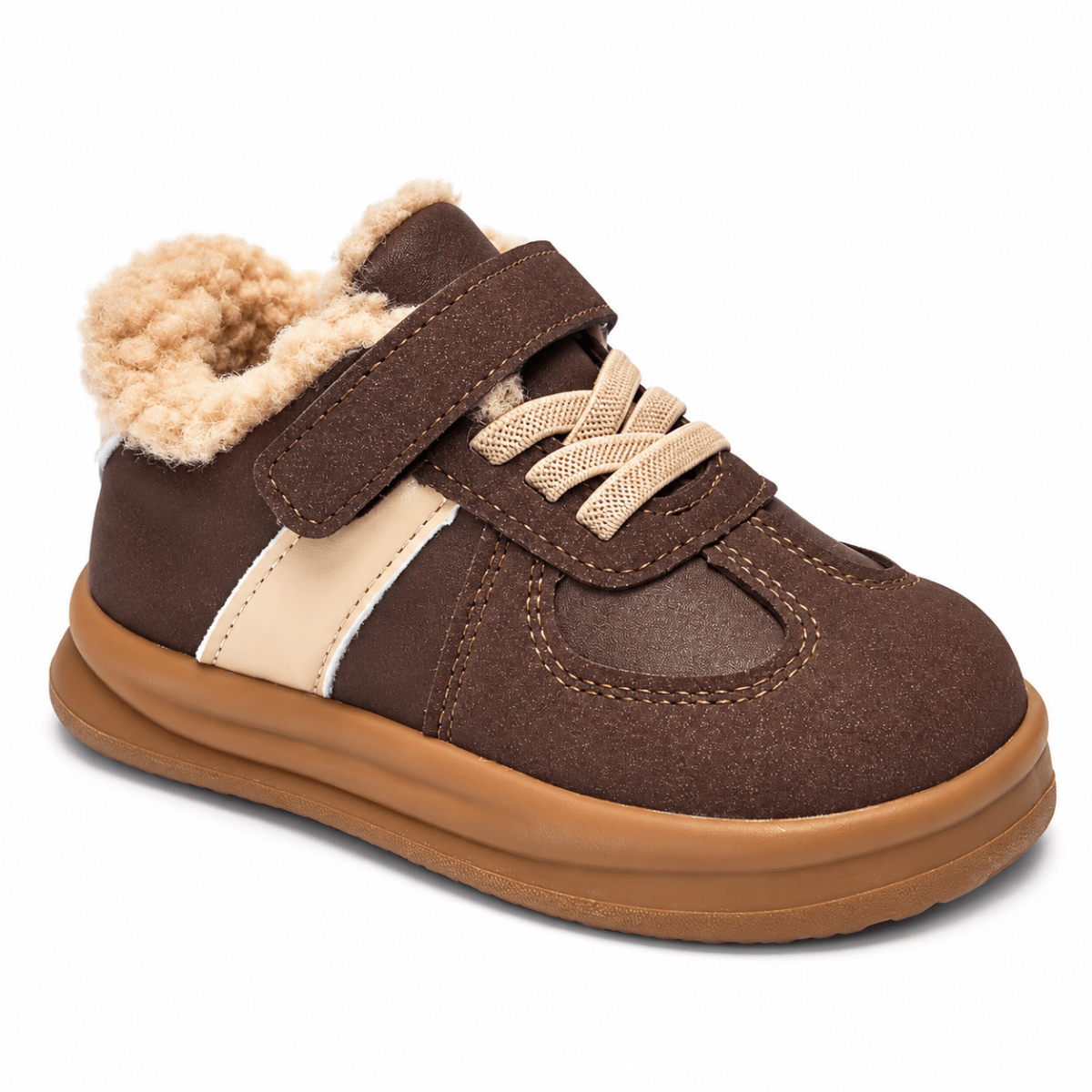 Pino – Orthopädische Kinder Winterschuhe gefüttert – Warme Retro-Sneaker mit Teddyfutter & Klettverschluss Kinderschuhe