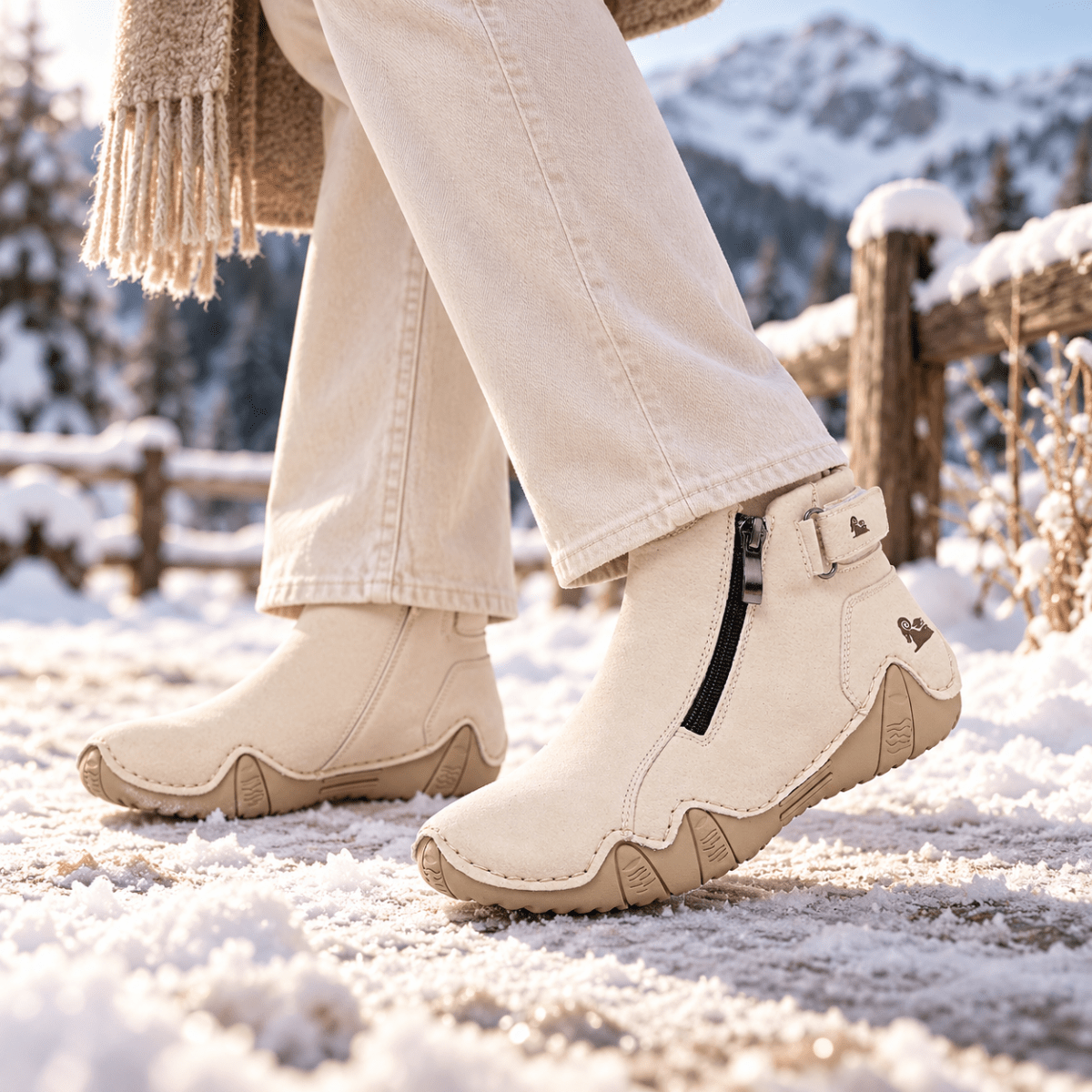 Solvi – Handgenähte Barfußschuhe Damen mit Reißverschluss – Herbst & Winter