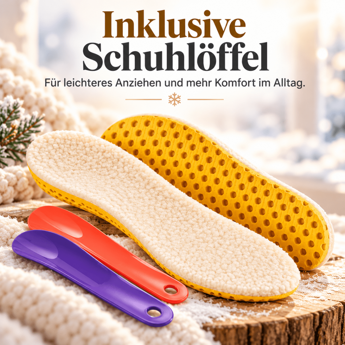 Colti – Warme Fleece-Wintereinlagen + kostenloser Schuhlöffel Schuh-Einlegesohle