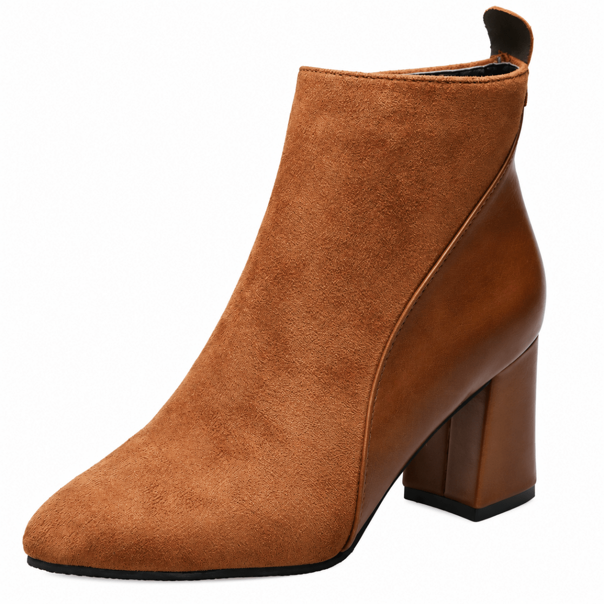 Enna – Orthopädische Winter Stiefeletten Damen mit Blockabsatz – Bequeme Chelsea Boots in Wildleder-Optik Stiefeletten