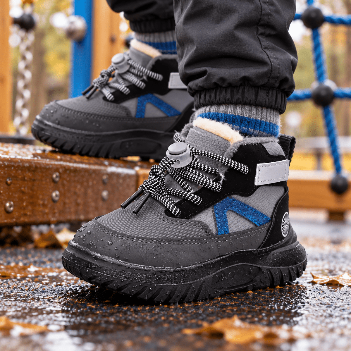 Juri – Orthopädische Kinder Schneestiefel gefüttert – Warme Winter-Sneaker mit Schnellschnürung & rutschfester Sohle Kinderschuhe