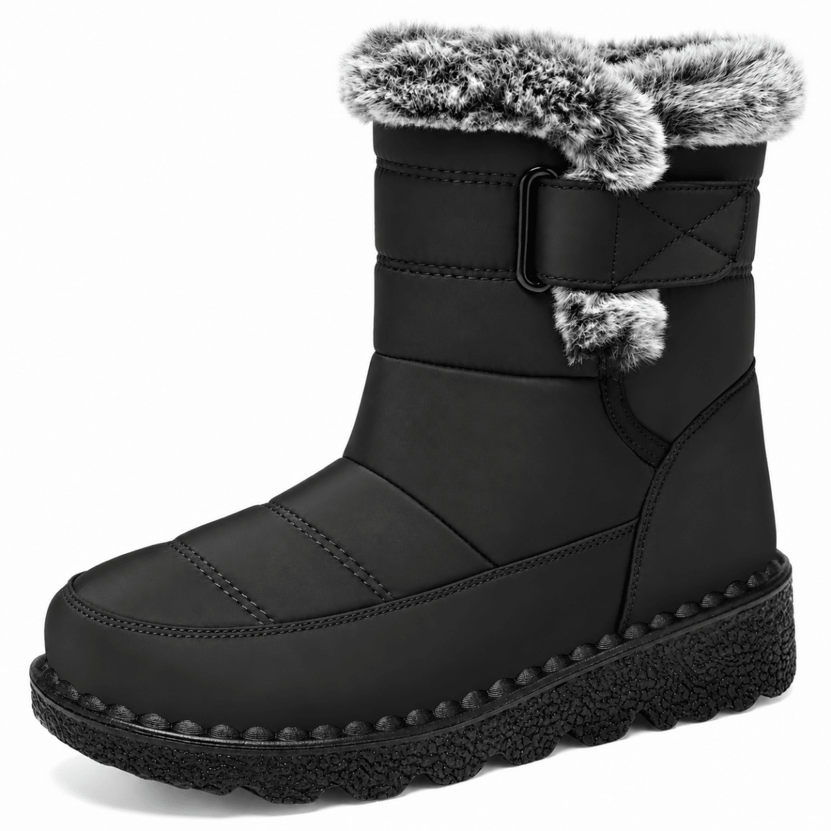 Kaja – Orthopädische Snow Boots Damen gefüttert – Wasserdichte Winterstiefel mit Kunstfell & Klettverschluss, rutschfest Stiefeletten