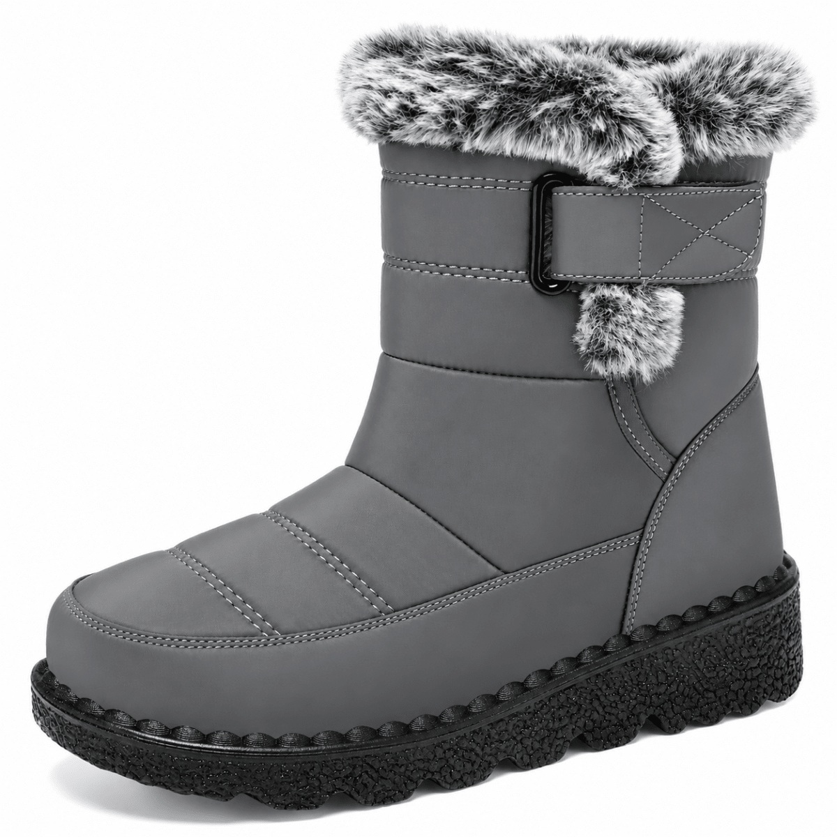 Kaja – Orthopädische Snow Boots Damen gefüttert – Wasserdichte Winterstiefel mit Kunstfell & Klettverschluss, rutschfest Stiefeletten