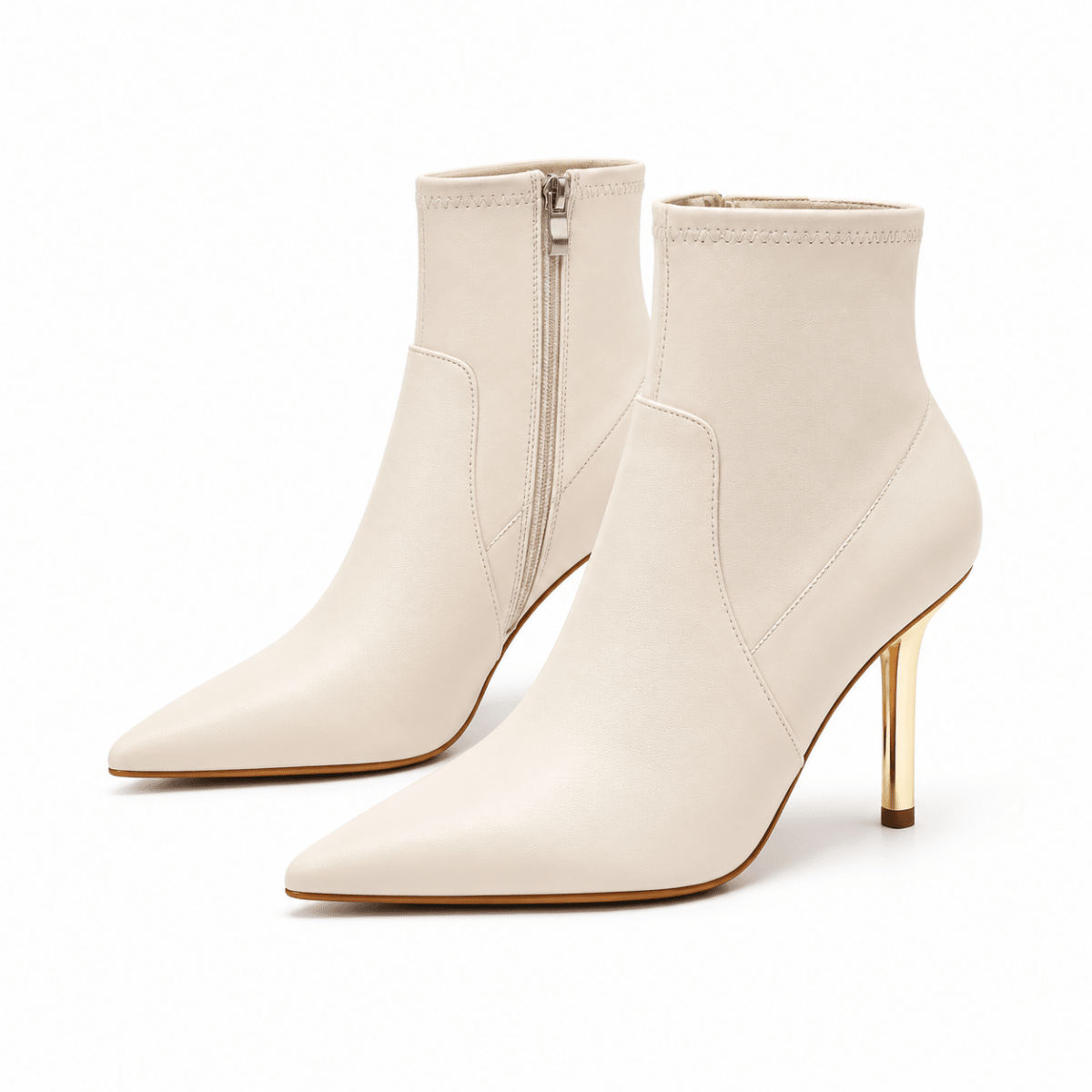 Linnea – Elegante Winter Stiefeletten Damen mit Stiletto-Absatz – Spitze Ankle Boots mit Komfort-Innensohle & Reißverschluss Stiefeletten