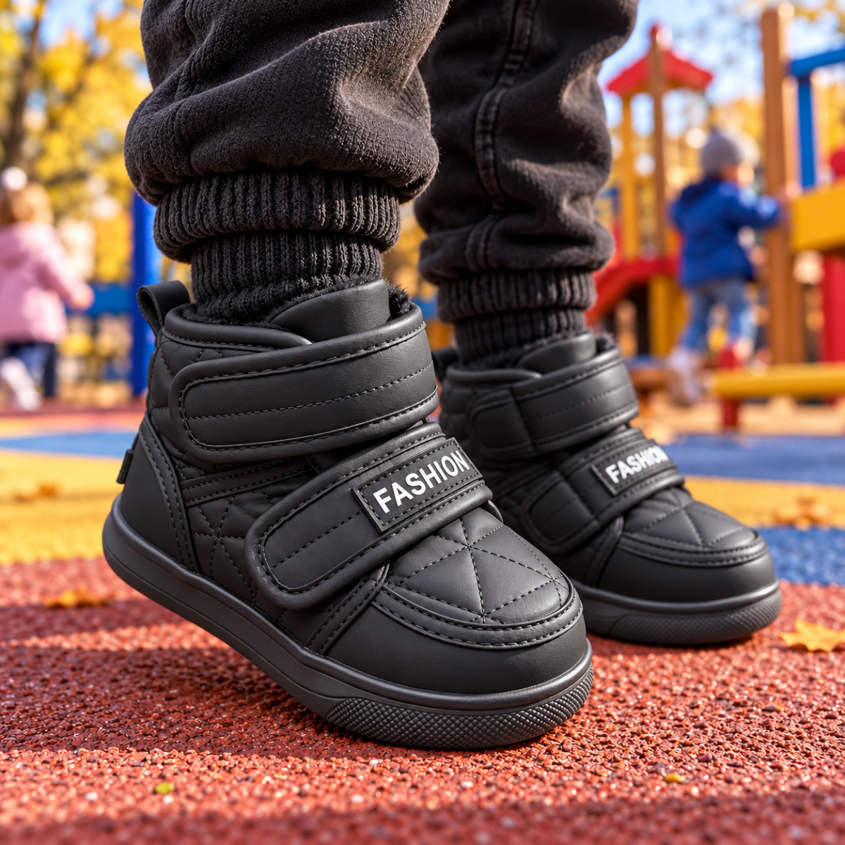 Nuki – Orthopädische Kinder Winterstiefel wasserdicht – Gefütterte Schneestiefel mit Doppel-Klettverschluss & rutschfester Sohle Kinderschuhe