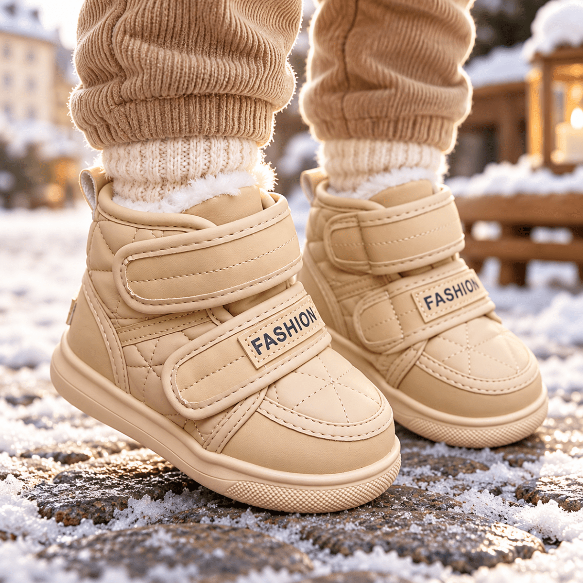 Nuki – Orthopädische Kinder Winterstiefel wasserdicht – Gefütterte Schneestiefel mit Doppel-Klettverschluss & rutschfester Sohle Kinderschuhe