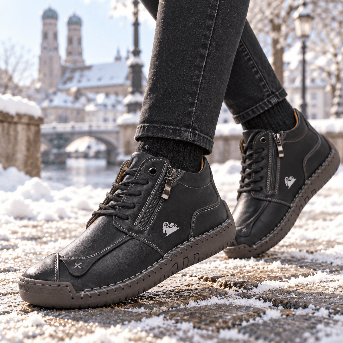Varno – Halbhohe Winter-Barfußschuhe mit Reißverschluss für Damen & Herren Barfußschuhe