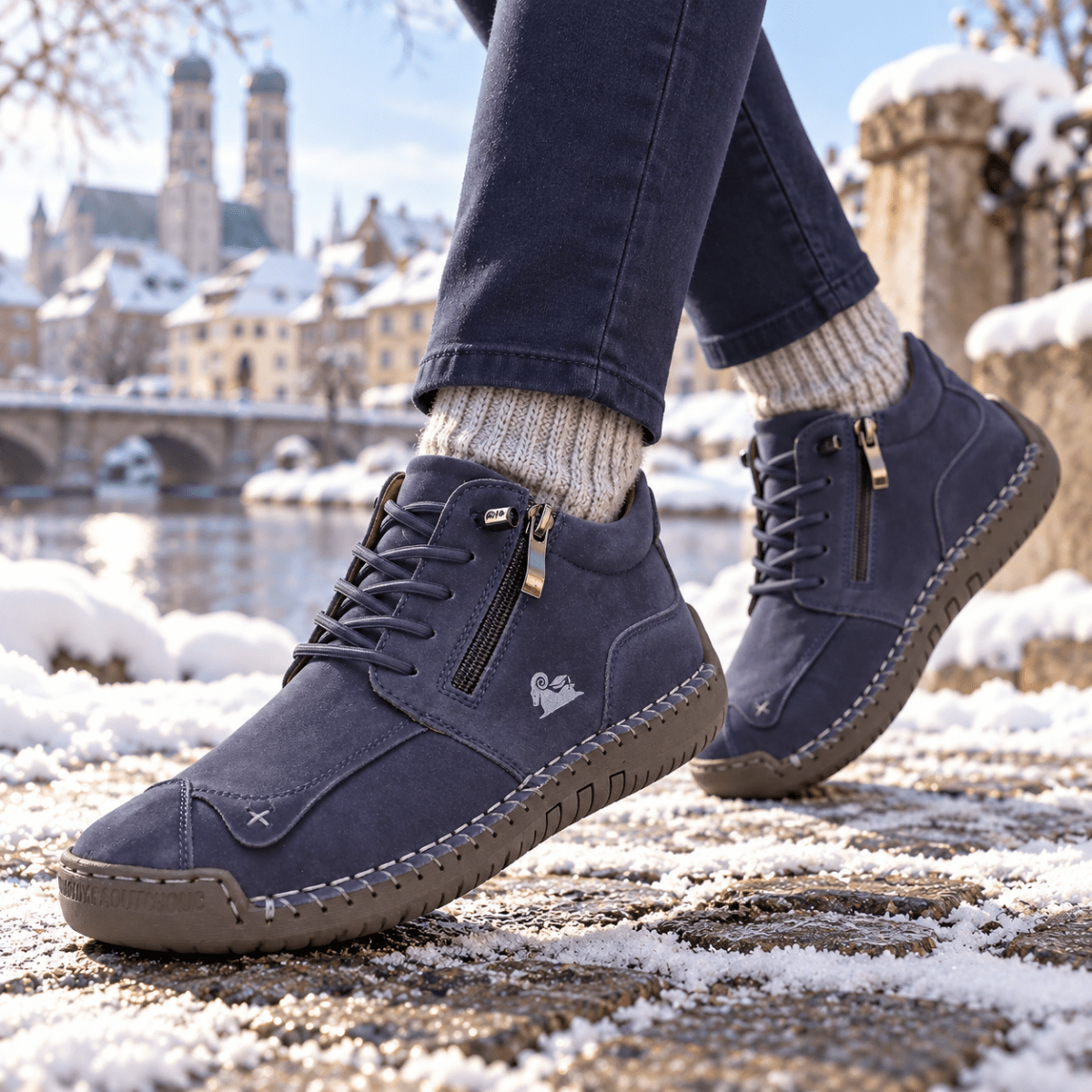 Varno – Halbhohe Winter-Barfußschuhe mit Reißverschluss für Damen & Herren Barfußschuhe